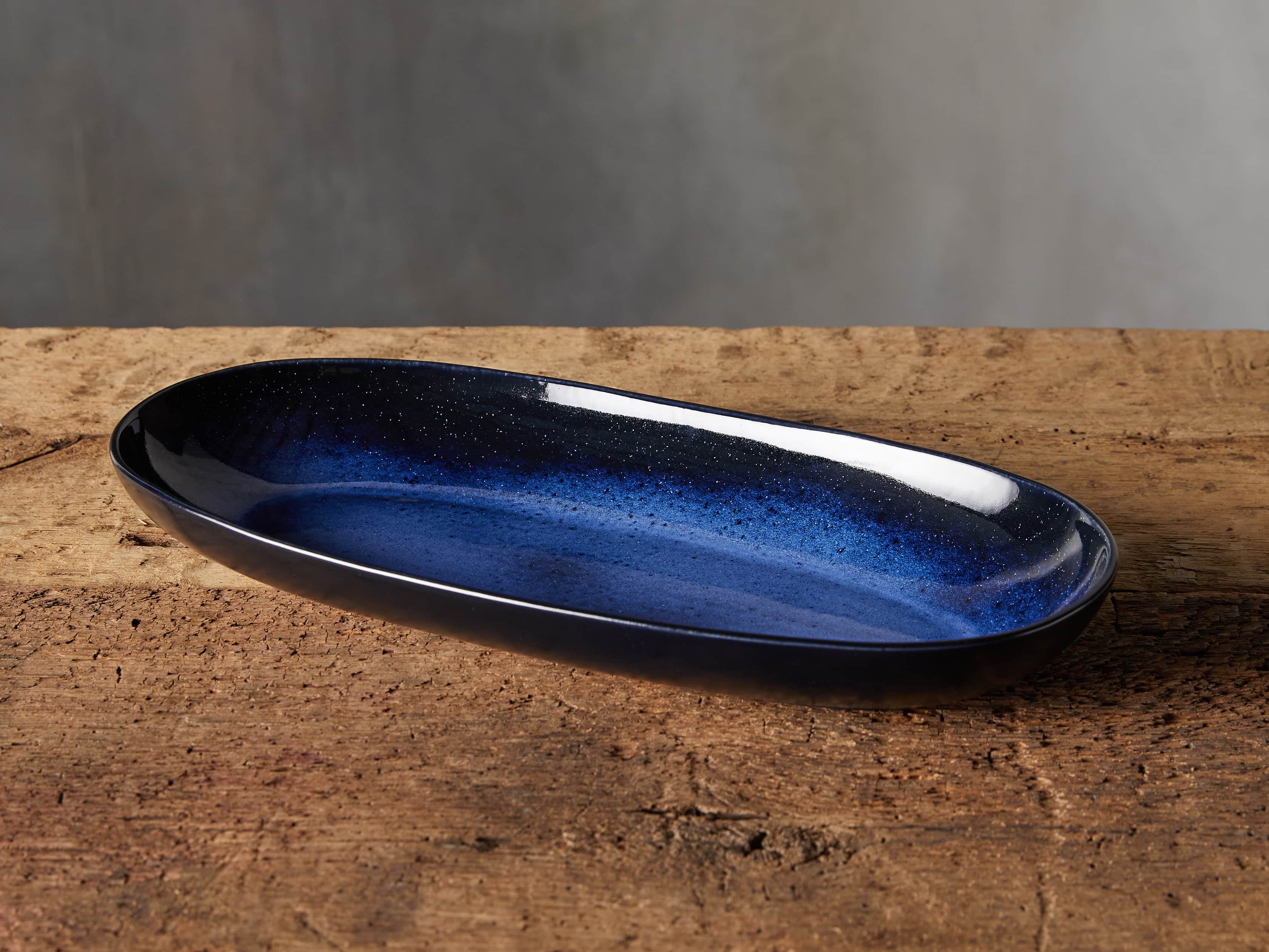 Twilight Oval Platter in Glass Glaze Blue - Image 0