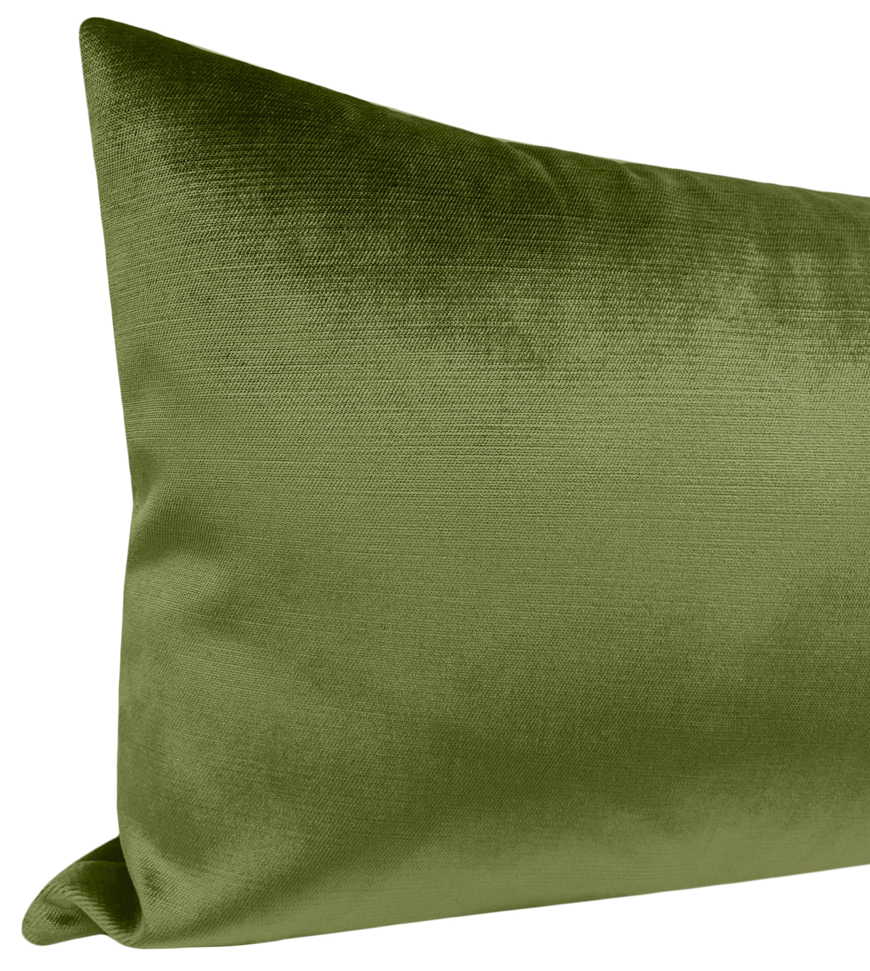 THE XL LUMBAR :: FAUX SILK VELVET // OLIVE - BY THE YARD - Image 3