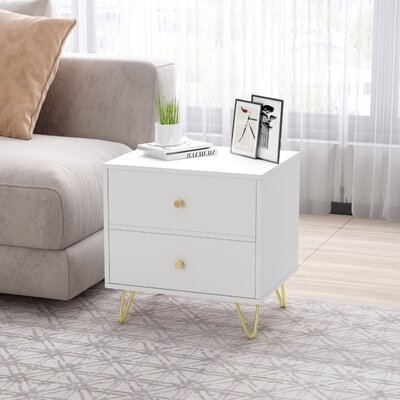 Bedroom Night Stand Sofa End Table Bedside Table Storage With Drawer And Open Shelf - Image 0