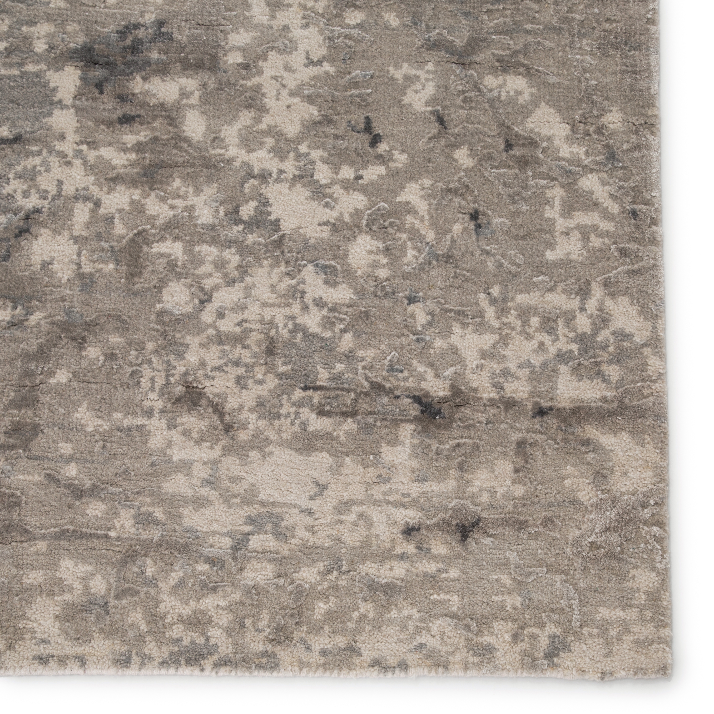 Kavi by Tagada Hand-Knotted Abstract Gray/ Beige Area Rug (10'X14') - Image 3