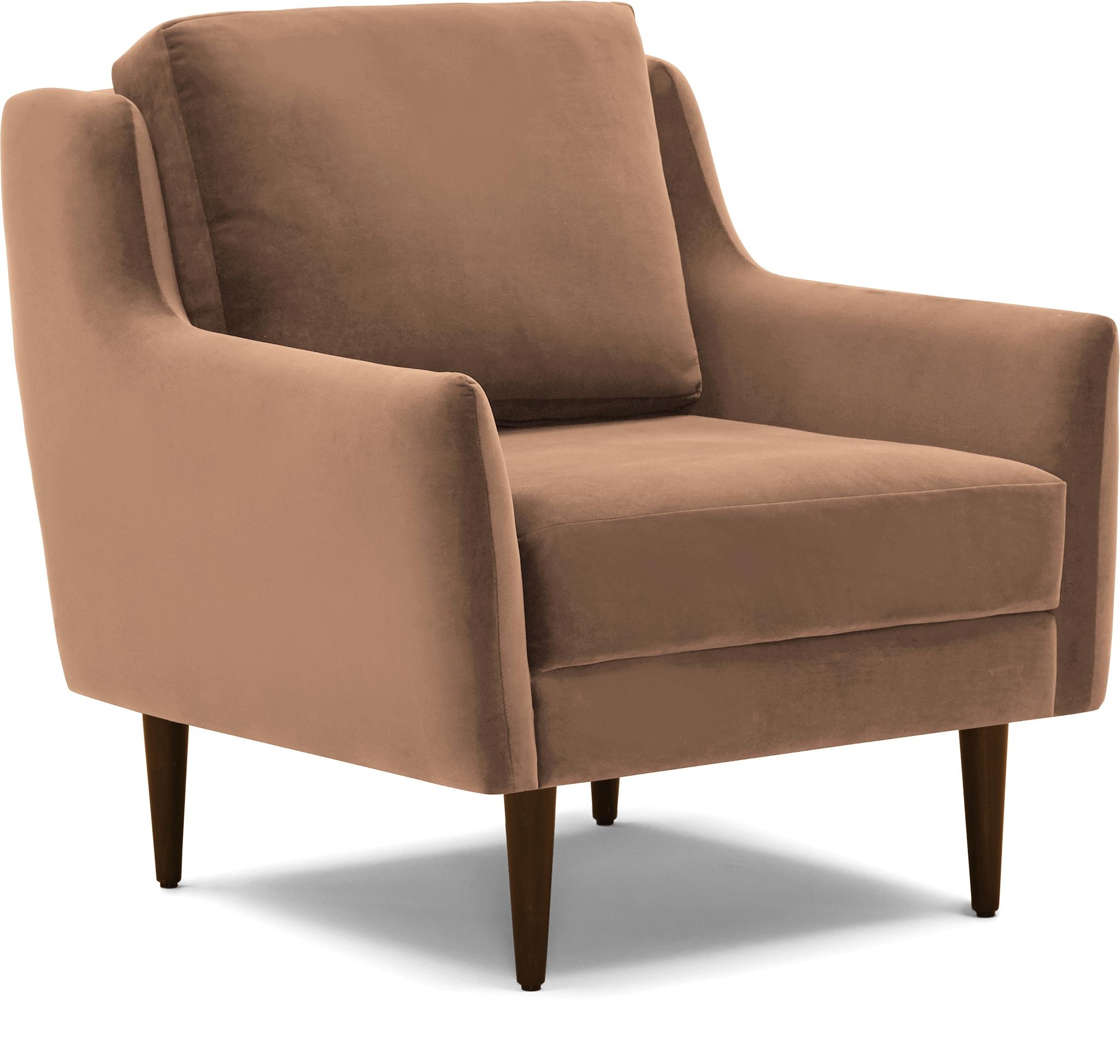 Pink Bell Mid Century Modern Chair - Royale Blush - Mocha - Image 1