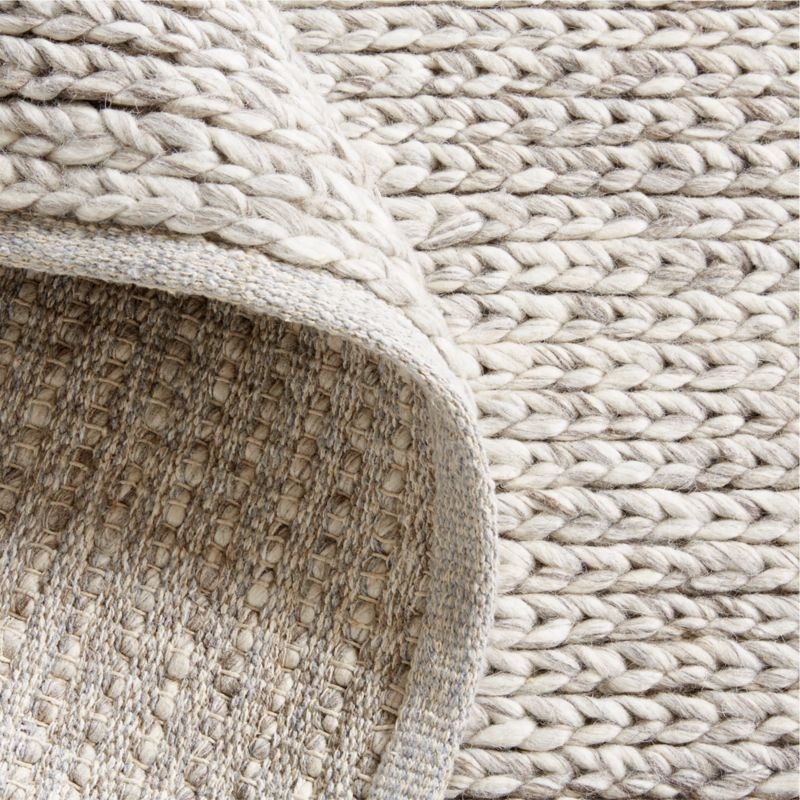 Bruges Performance Sweater Knit Silver Area Rug 6'x9' - Image 1