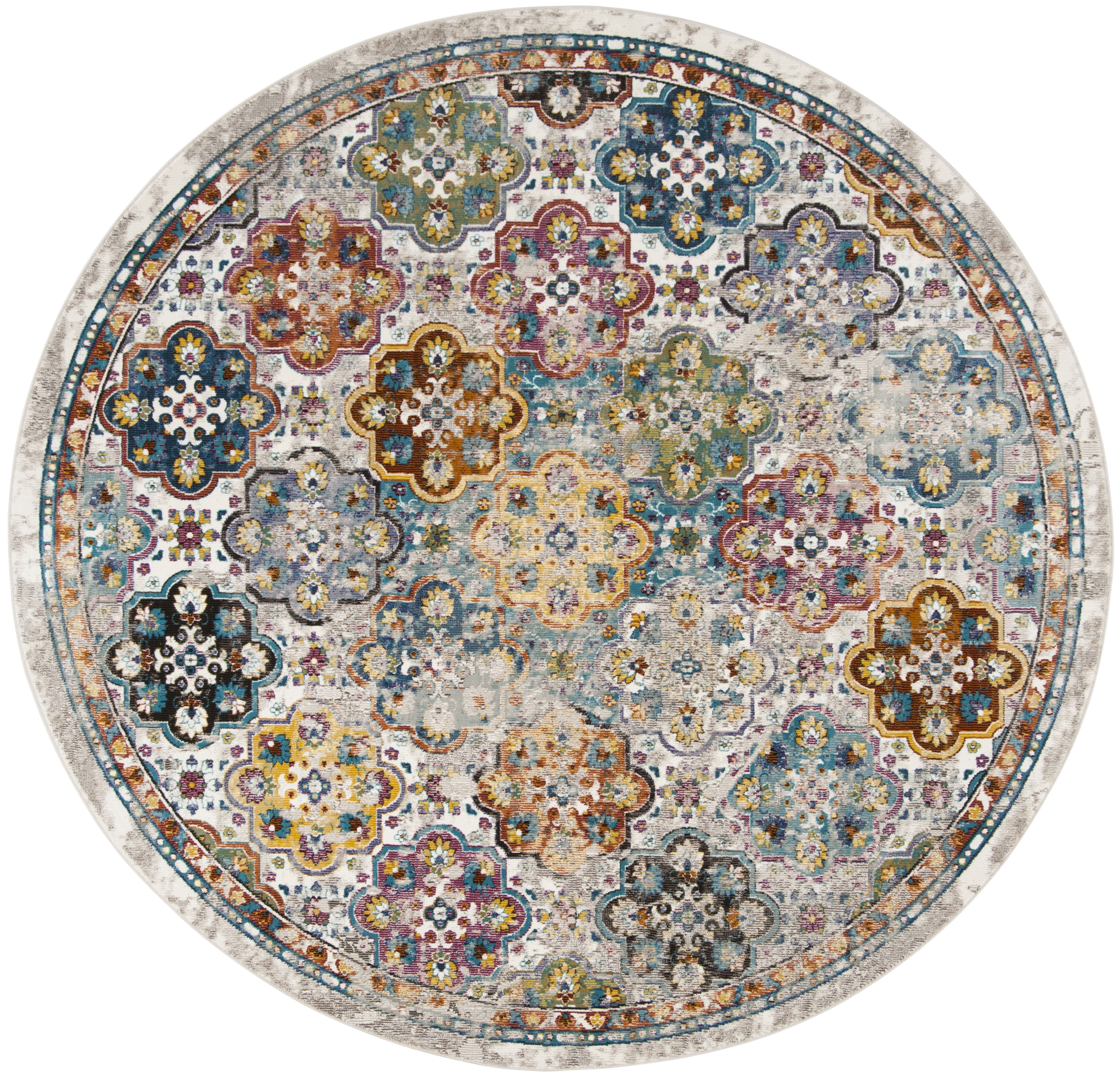 Arlo Home Woven Area Rug, ARA161E, Beige/Multi,  6' 5" X 6' 5" Round - Image 0