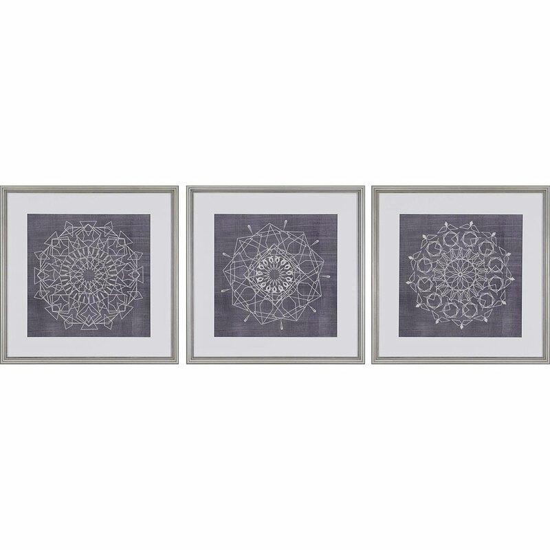 Paragon 'Geometric Tile I' by Zarris - 3 Piece Picture Frame Graphic Art Set on Paper - Image 0
