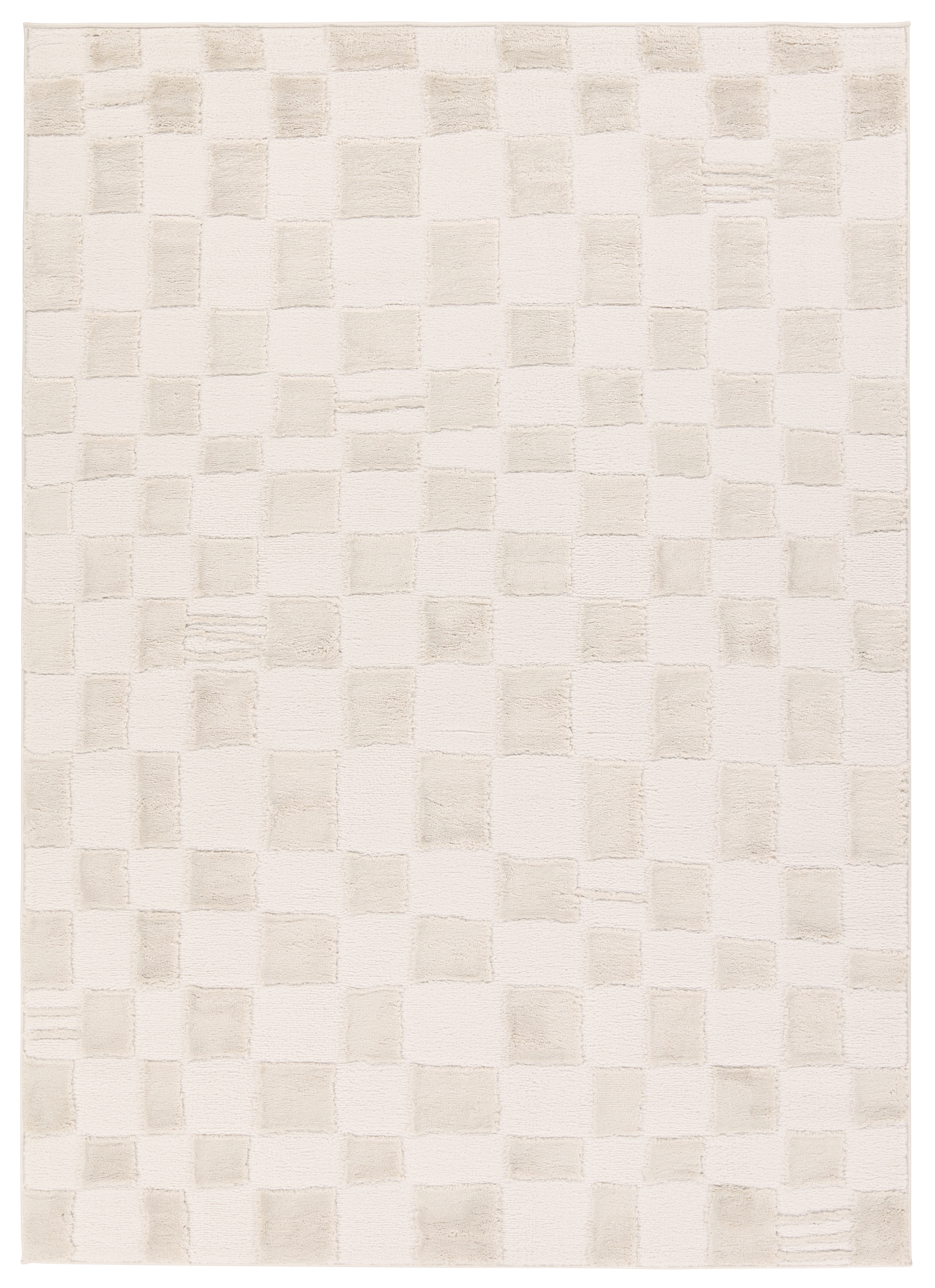 Label J Kohar JID25 Geometric Ivory and Tan Area Rug (5'3"x7') - Image 0