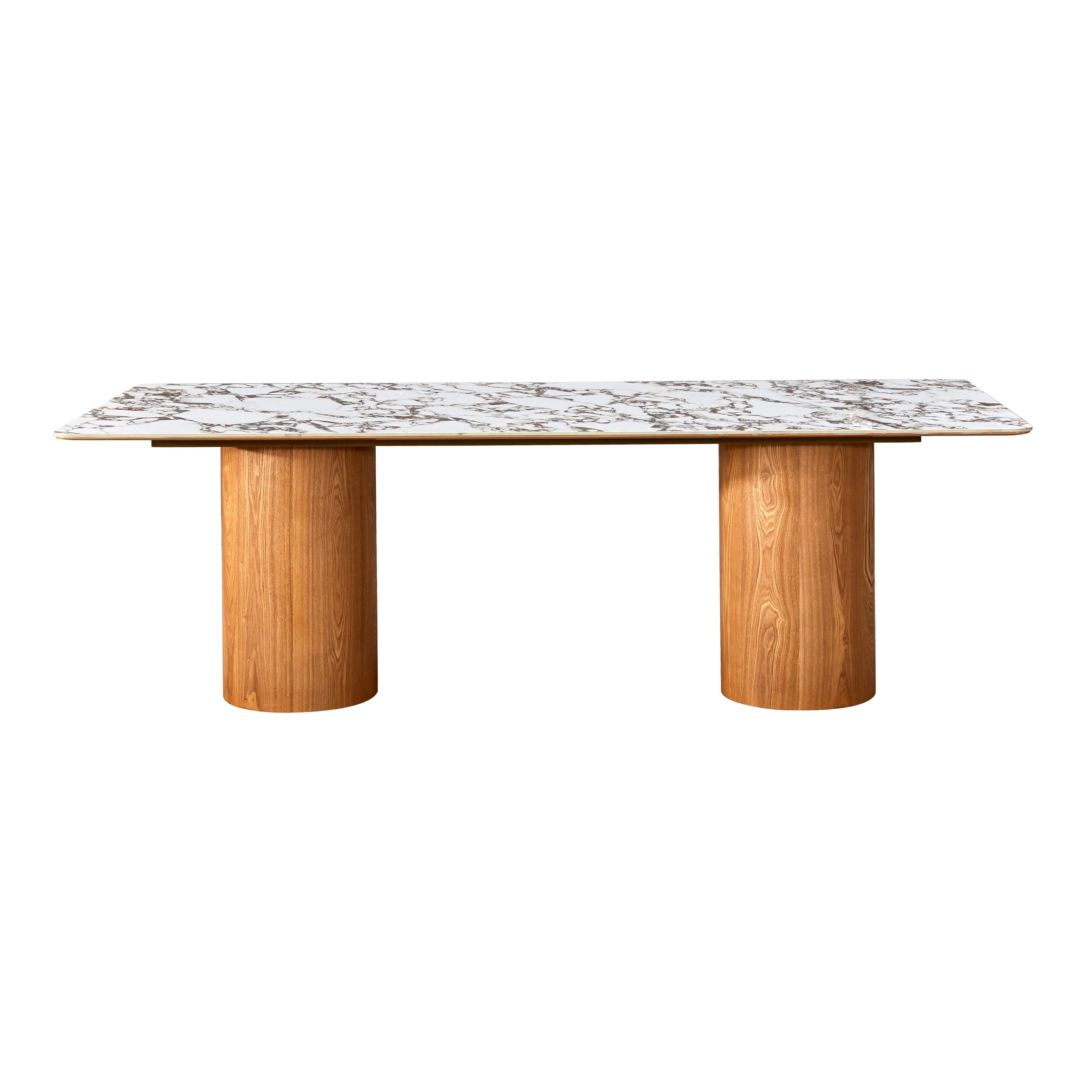 Tamara Marble Ceramic Rectangular Dining Table - Image 1