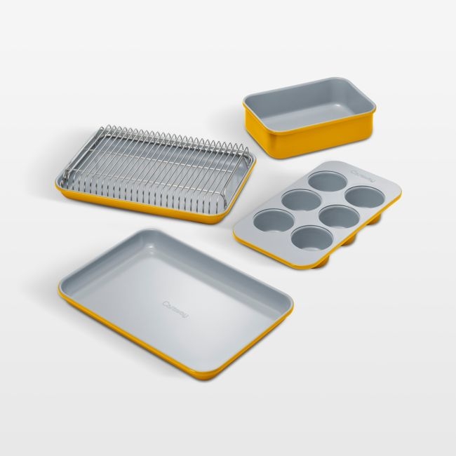 Caraway ® Marigold Ceramic Non-Stick 5-Piece Mini Bakeware Set with Storage Tray - Image 0