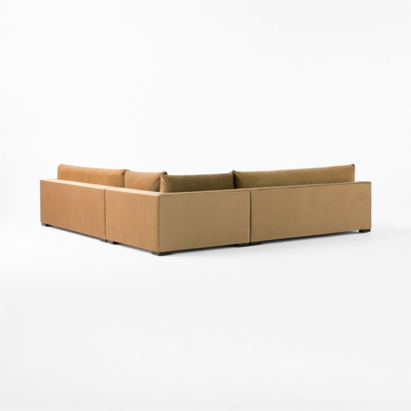 Deseo 3-Piece Modular Copper Brown Performance Velvet Deep Depth Sectional Sofa - Image 4