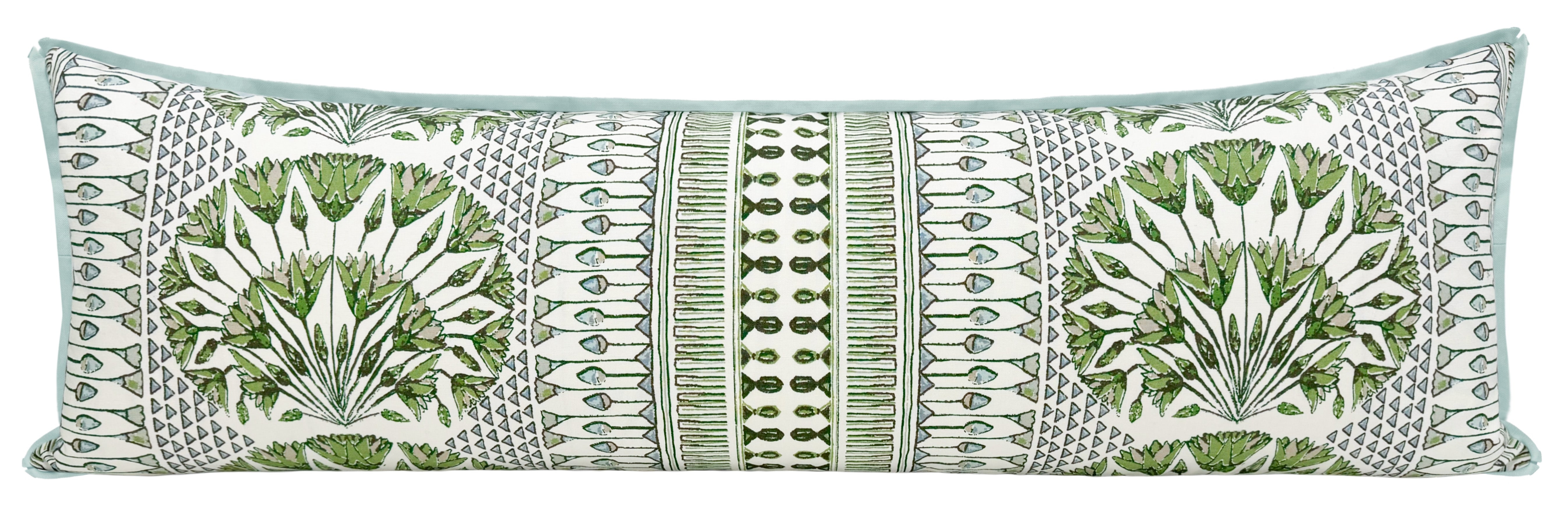 THE XL LUMBAR :: CAIRO // GREEN AND WHITE | THIBAUT - XL LUMBAR 14" X 48" / BUTTERFLY FLANGE / Mineral - Image 6