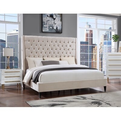 Upholstered Velvet Platform Bed - Image 0