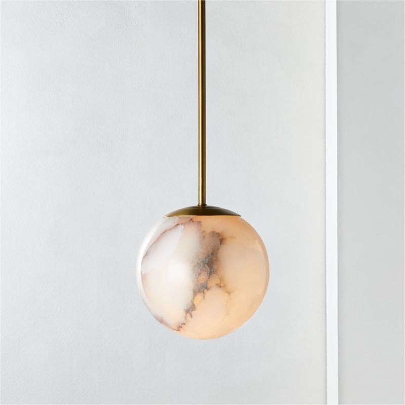 Savina Alabaster and Brass Pendant Light - Thumbnail 2