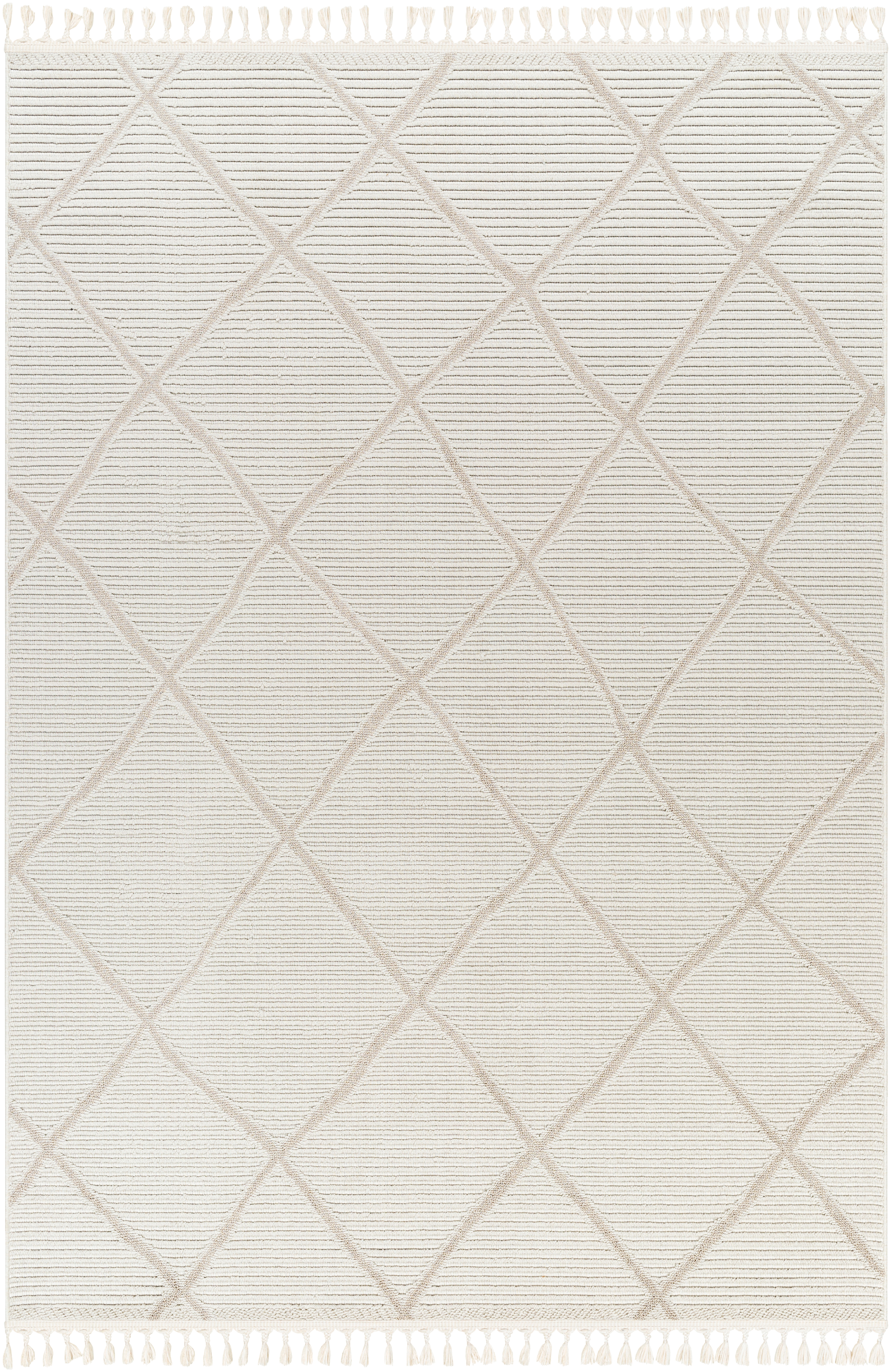 Finland Beige Indoor 6'7" x 9' Machine Woven Rug - Image 0