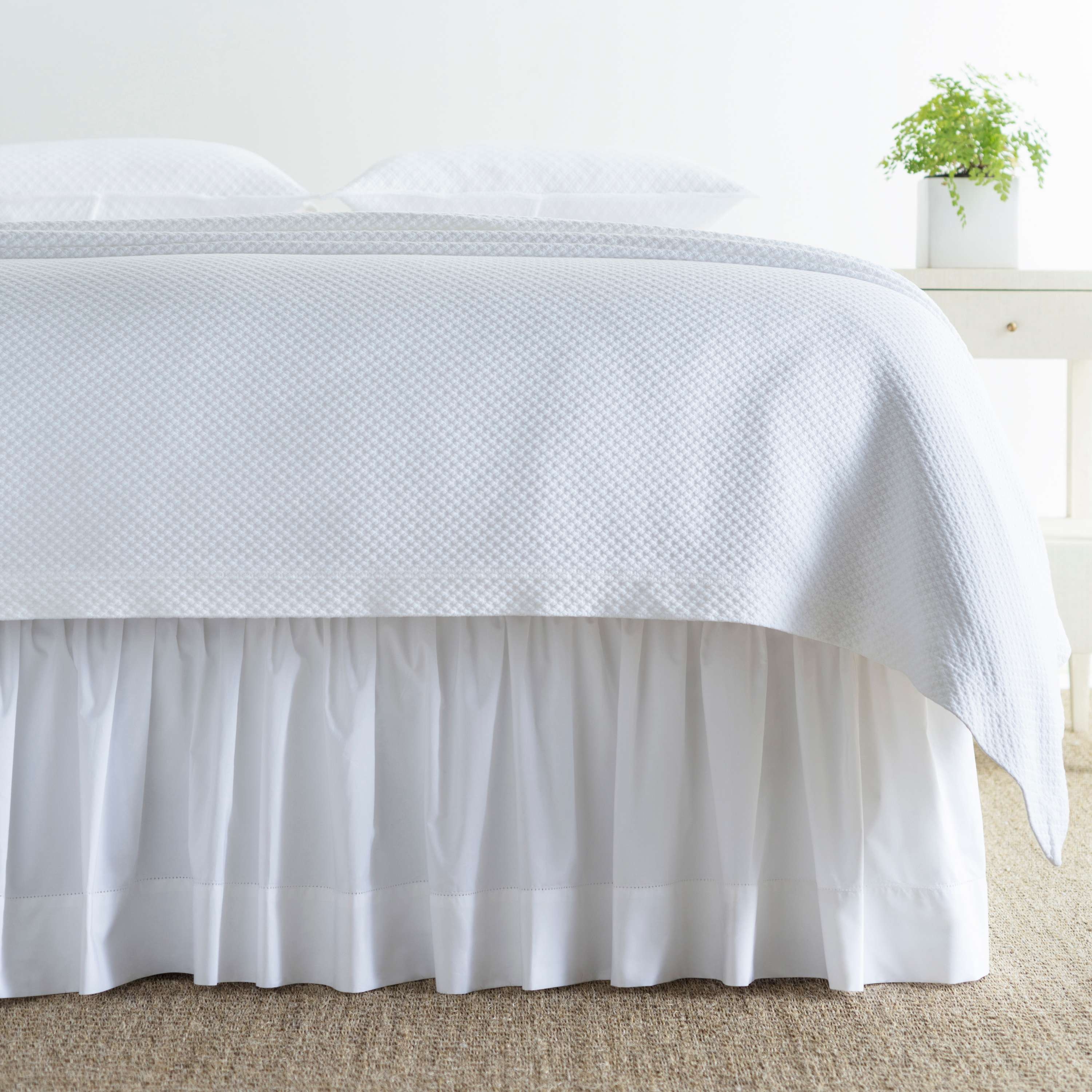 Classic Hemstitch White Bed Skirt - Image 0