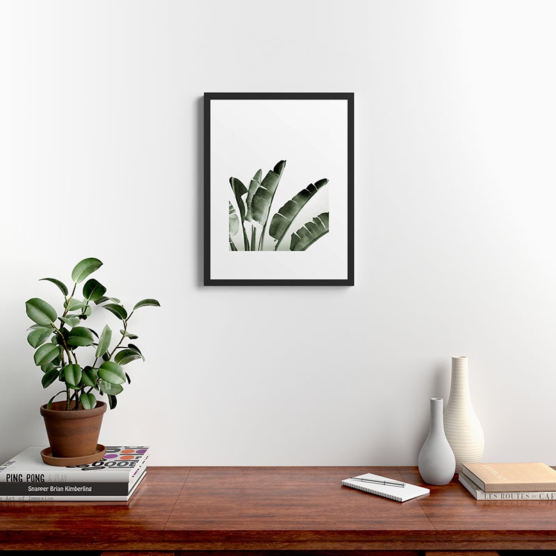 Traveler Palm by Gale Switzer - Framed Art Print Modern Black 18" x 24" - Image 1