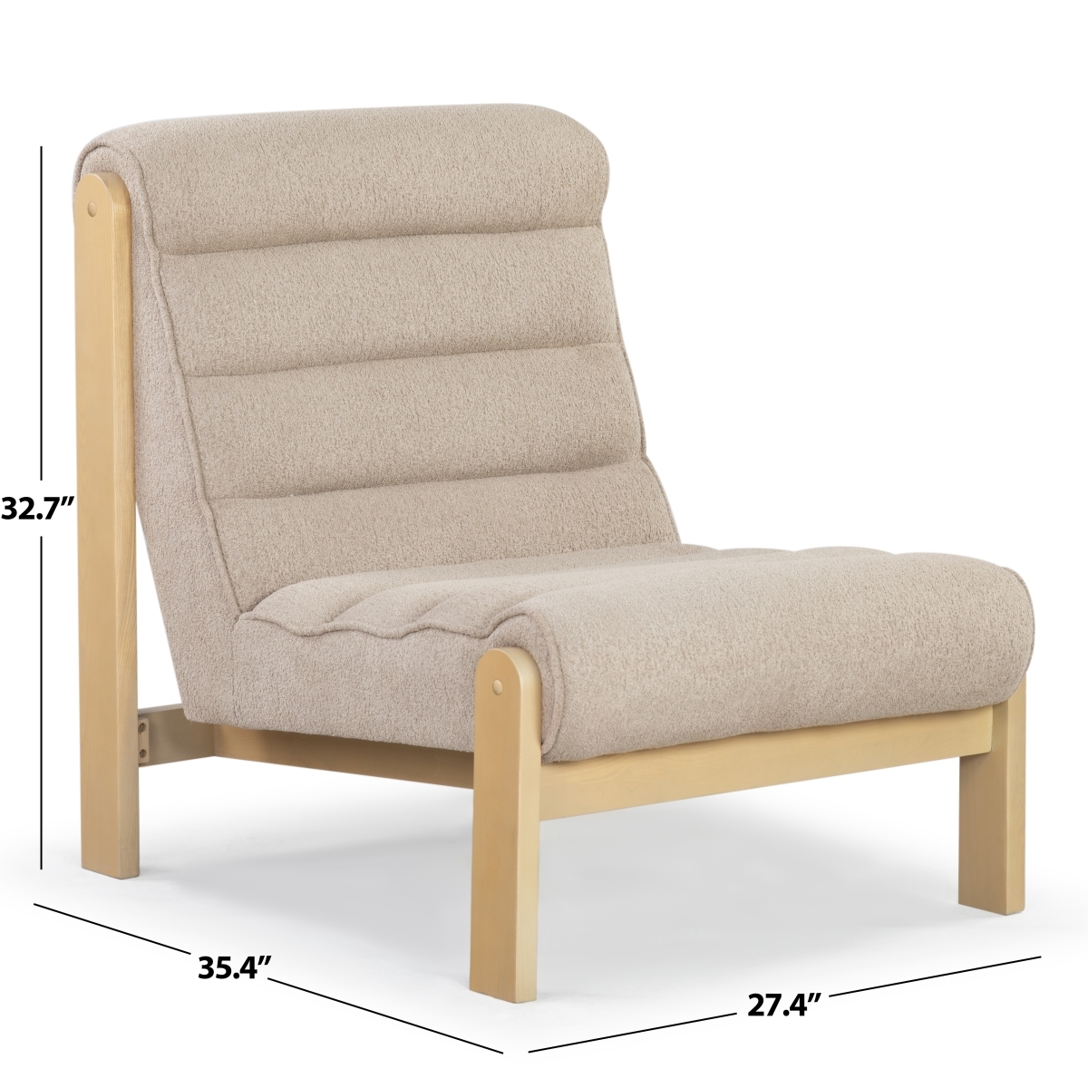 Trixie Channel Tufted Accent Chair  - Light Brown / Natural - Safavieh - Image 6