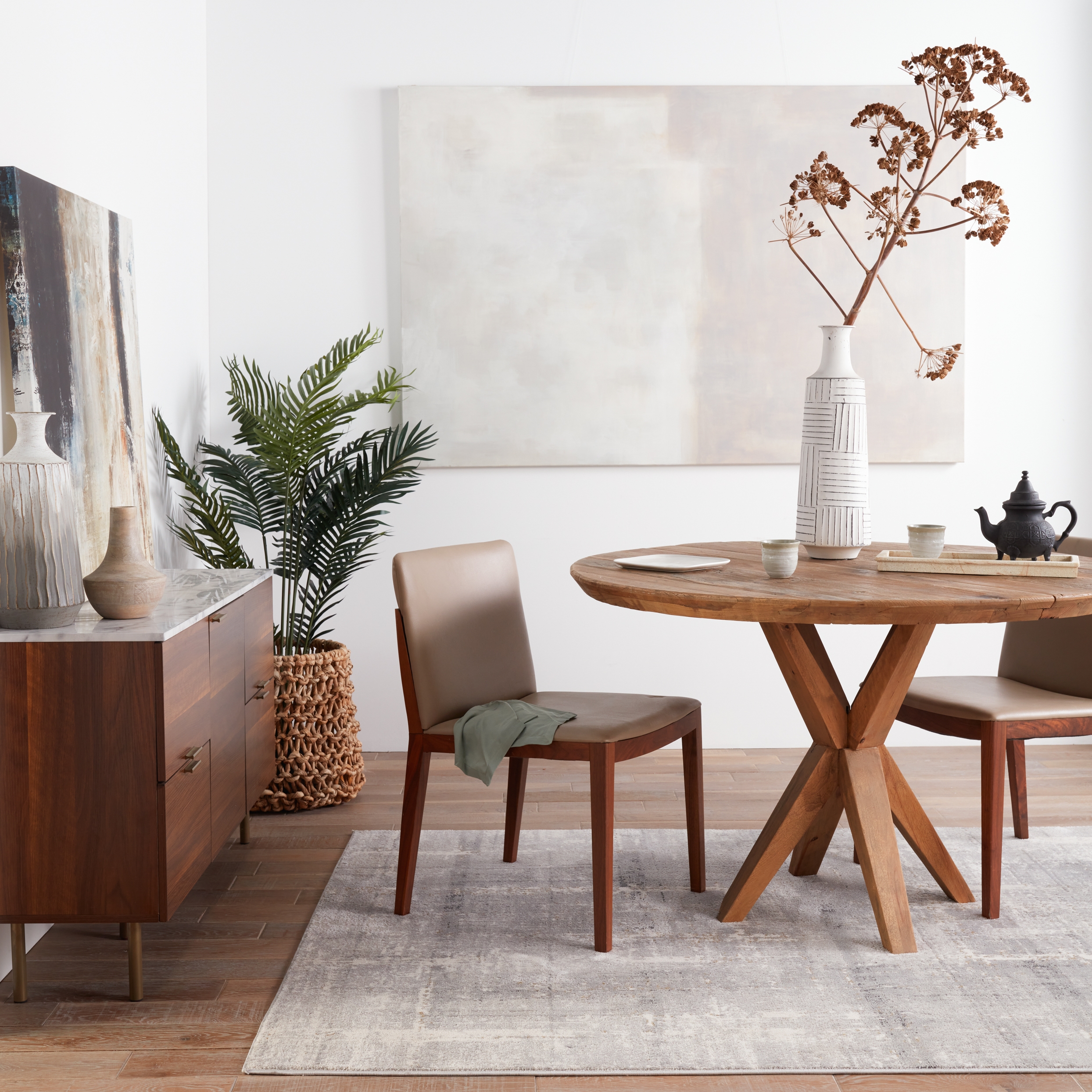 Vibe by Lavato Abstract Light Gray/ Cream Area Rug (5'X8') - Image 5