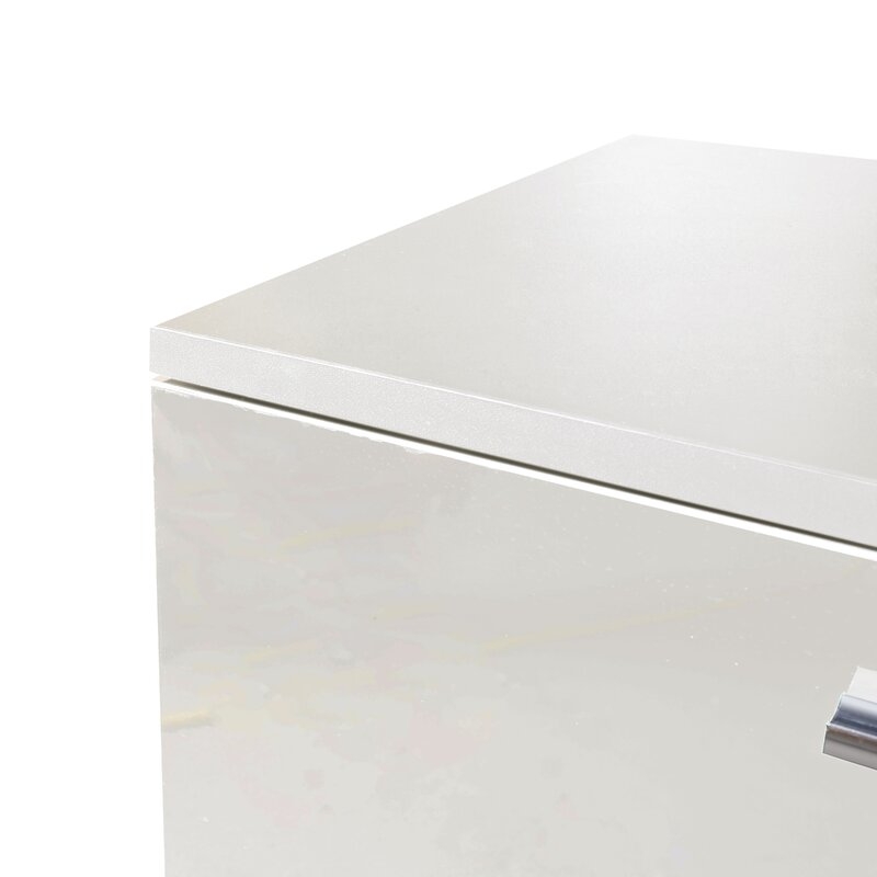 TV Stand with 2 Storage Cabinets, White - Image 8