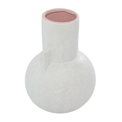 Cosmoliving By Cosmopolitan White Ceramic Modern Vase, 8" X 11" - Image 0