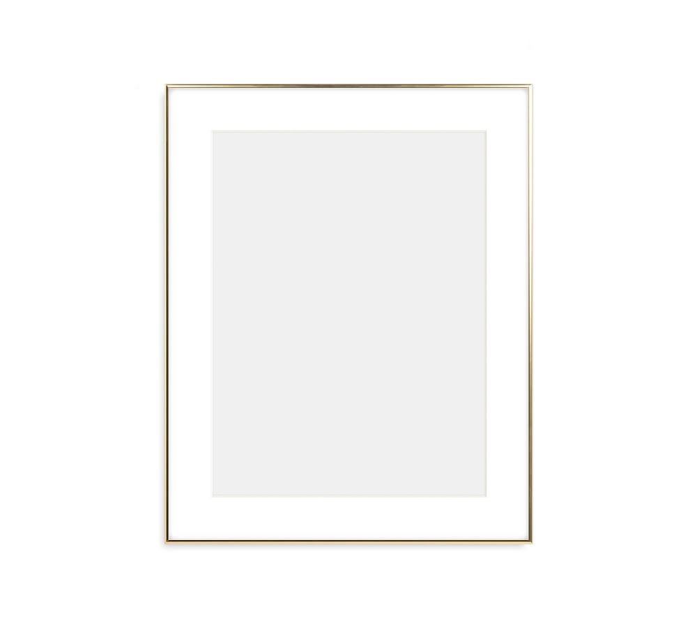 Thin Metal Gallery Frame, 3" Mat, 18x24 - Bright Gold - Image 0