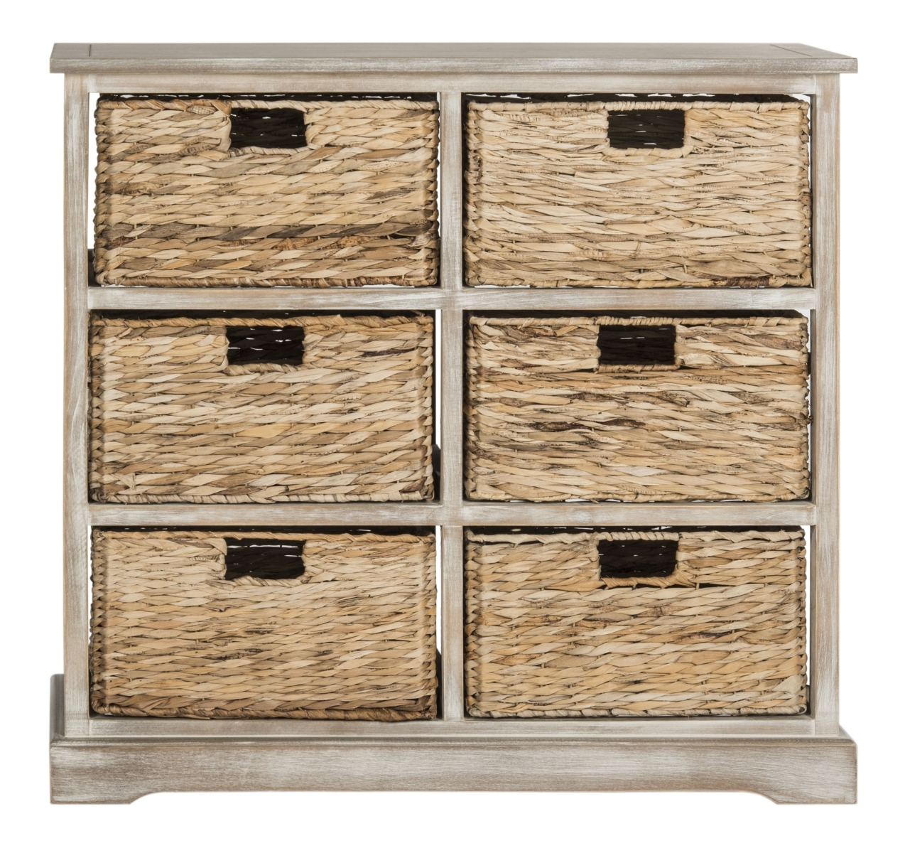 Keenan 6 Basket Storage Chest - White Washed - Safavieh - Image 0