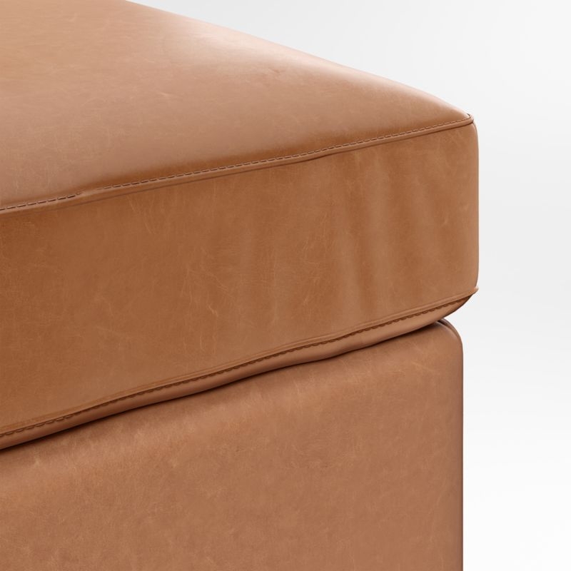 Axis Classic Leather Square Cocktail Ottoman - Image 2
