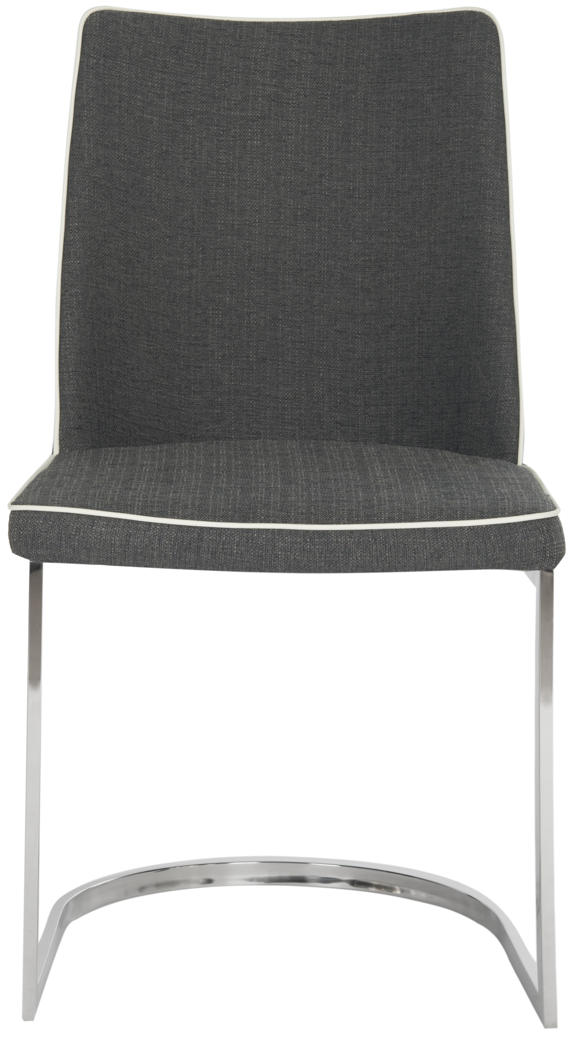 Parkston 18''H Linen Side Chair - Dark Grey/White/Chrome - Safavieh - Image 1