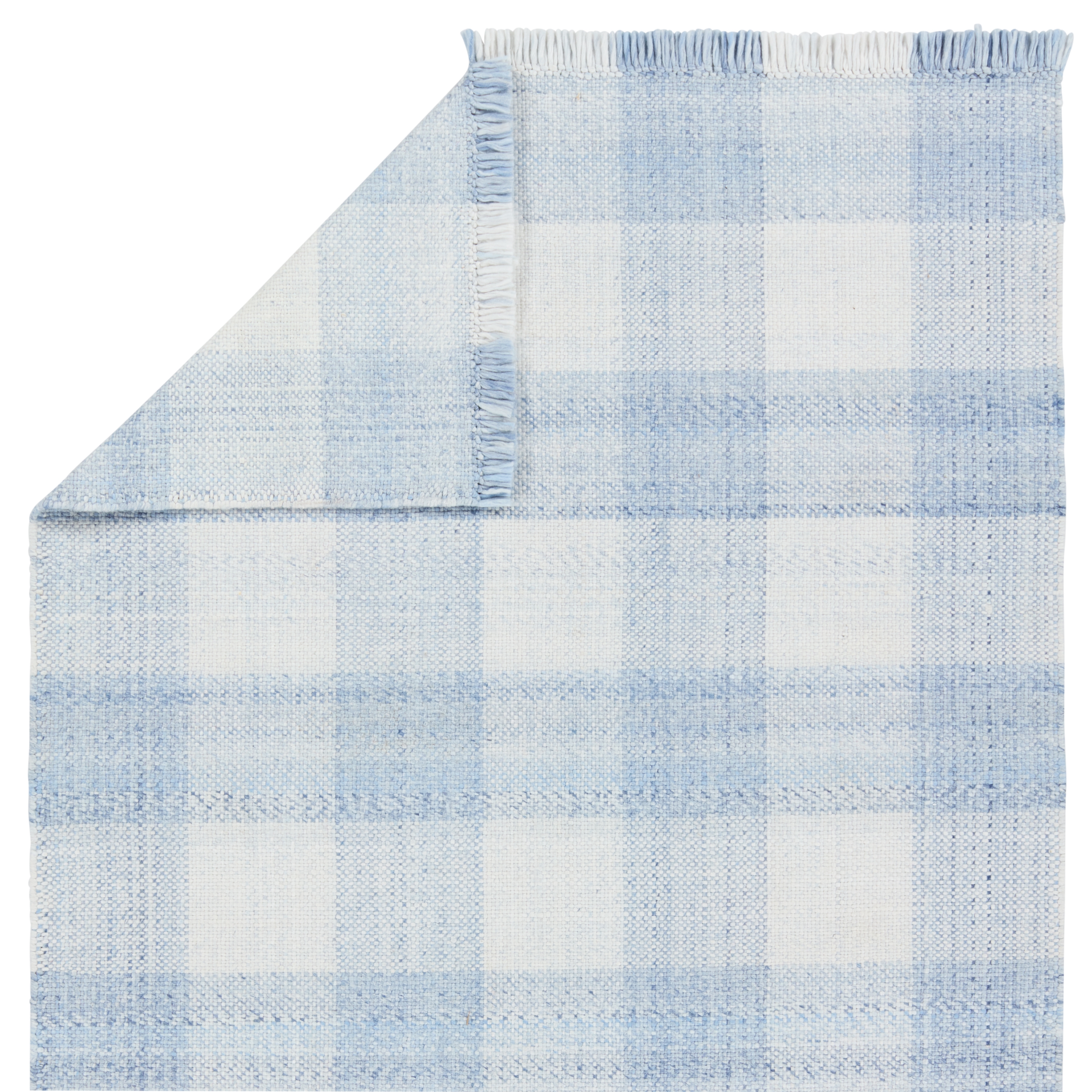 Truce Handmade Indoor/Outdoor Striped Light Blue/ Ivory Area Rug (2'X3') - Image 2