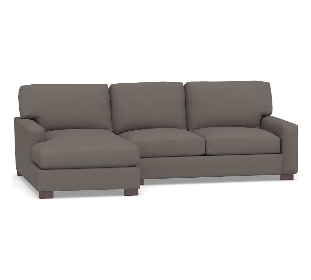 Turner Square Arm Upholstered Right Arm Sofa with Chaise Sectional, Down Blend Wrapped Cushions, Performance Everydaylinen(TM) by Crypton(R) Home Graphite - Image 0