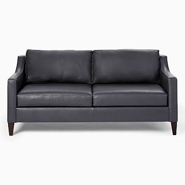 Paidge Sofa, Sauvage Leather, Charcoal, Poly, Taper Chocolate - Image 2
