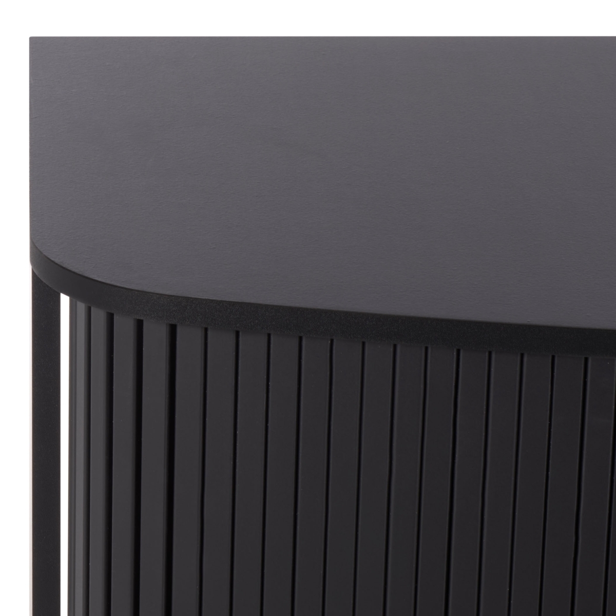 Sabby Tambour Door Compact Sideboard - Black - Image 2