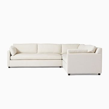 Marin 114" 3-Piece L-Shaped Sectional, Standard Depth, Performance Yarn Dyed Linen Weave, Sand - Image 2