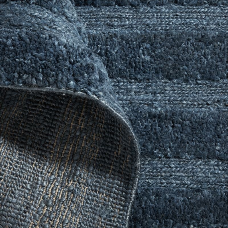 Oaxaca Jute Hand-Knotted Navy Blue Area Rug 10'x14' - Image 1