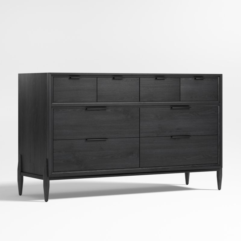 Bodie 54" Ebonized Black Wood Wide 8-Drawer Kids Dresser - Image 5
