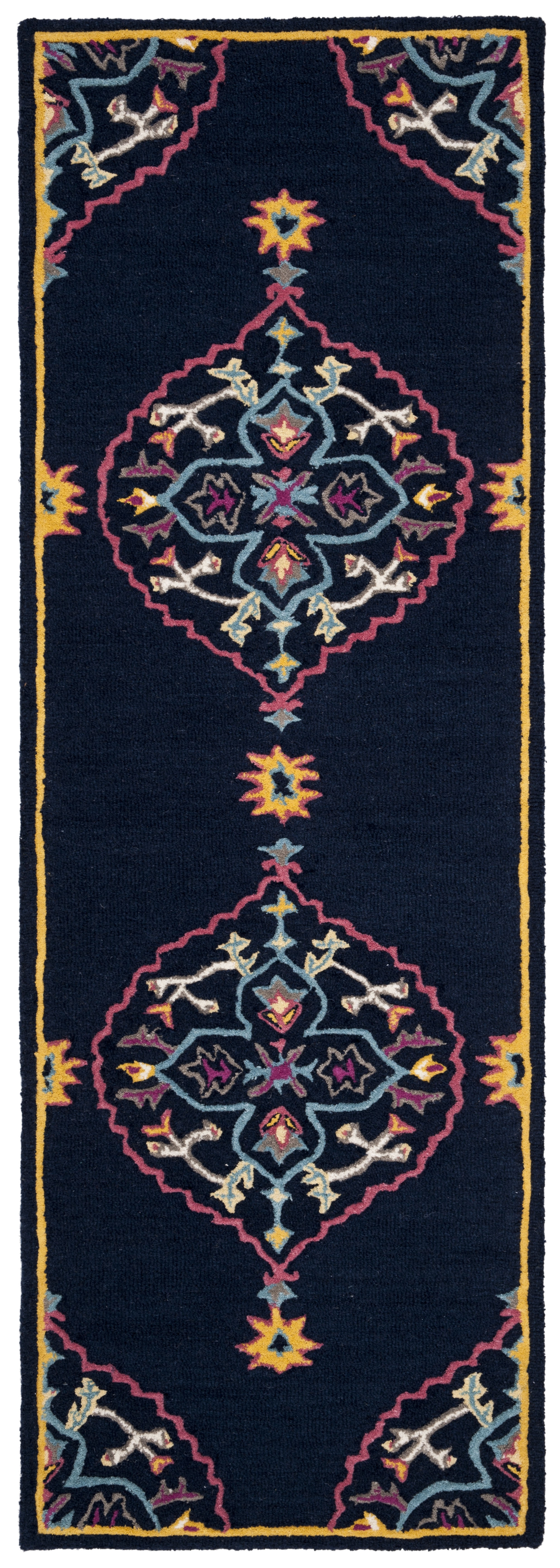 Arlo Home Hand Tufted Area Rug, BLG605C, Navy Blue/Multi,  2' 3" X 11' - Image 0