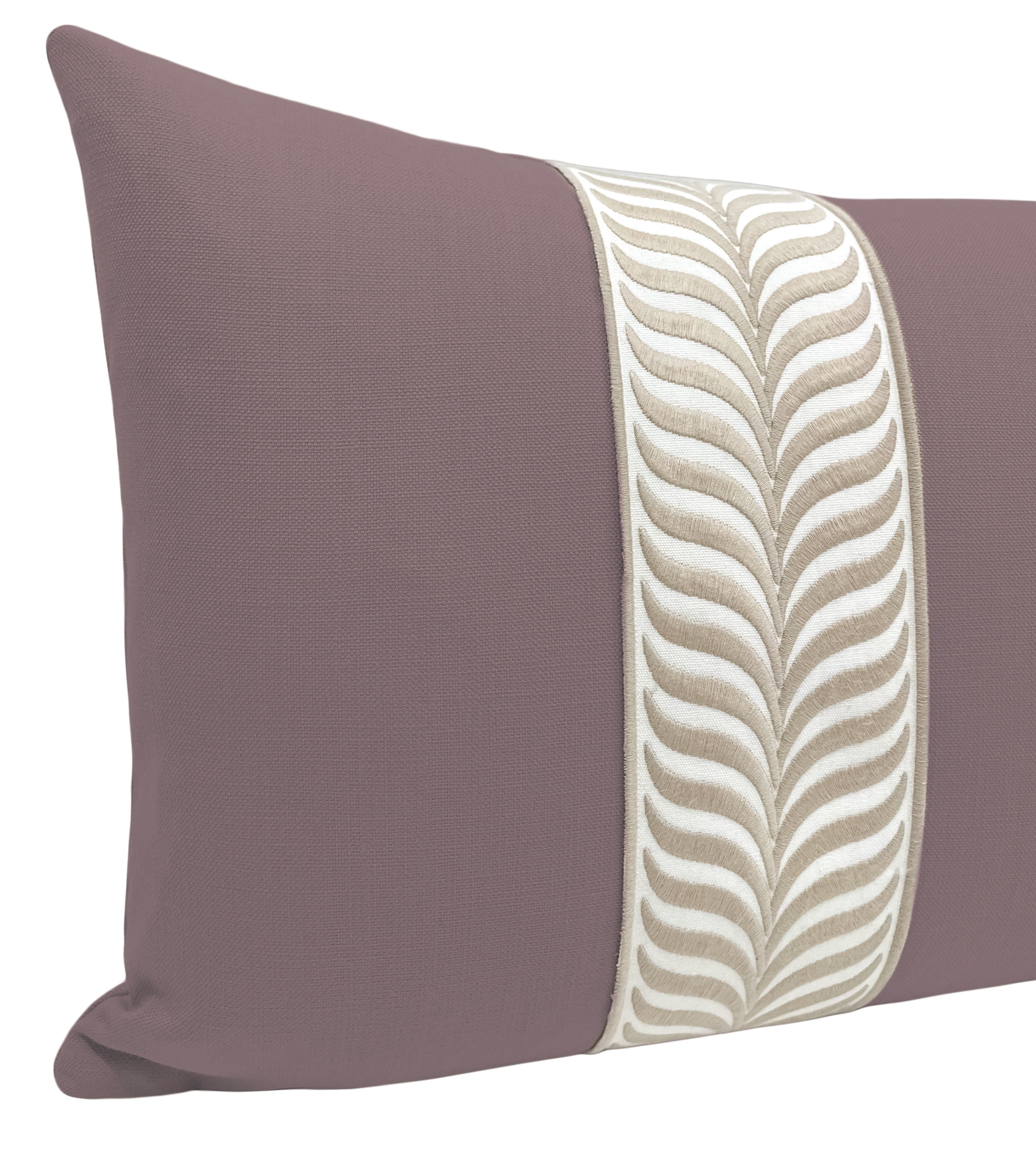 THE XL LUMBAR :: CLASSIC LINEN // SMOKEY AMETHYST + TRELLIS TRIM // NATURAL - 14" X 48" - Image 3