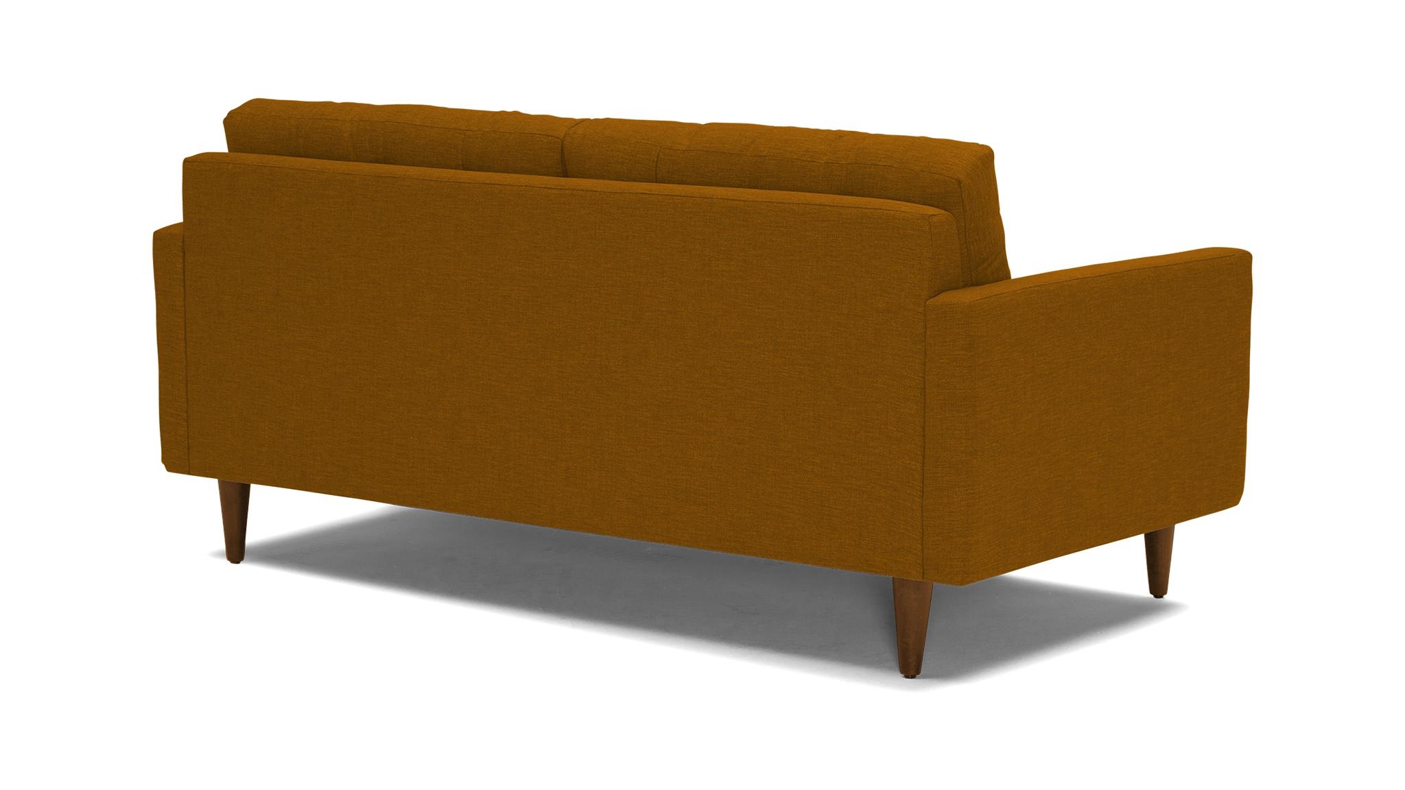 Yellow Eliot Mid Century Modern Loveseat - Sorrento Marigold - Mocha - Image 3