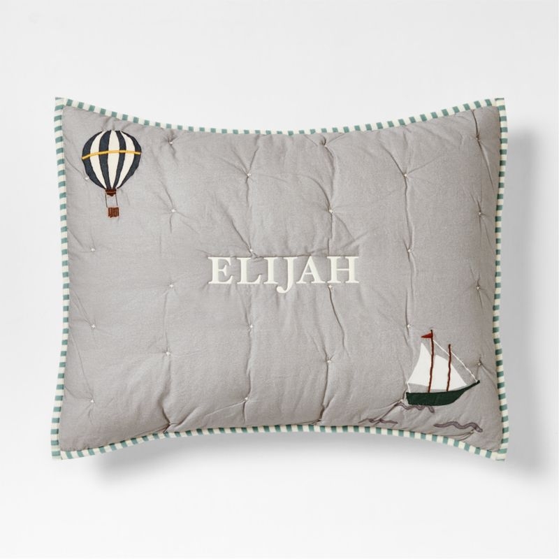 Explorer Adventure Organic Cotton Kids Pillow Sham - Image 1