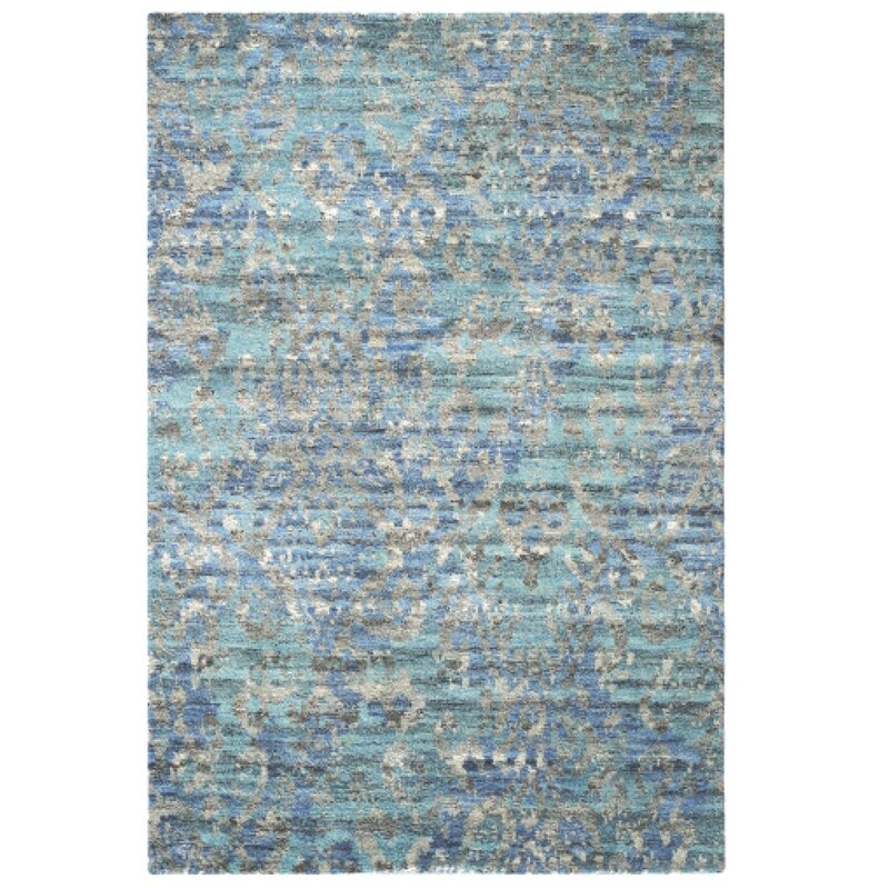 Carlton Abstract Hand-Knotted Wool Blue Area Rug Rug Size: Rectangle 6' x 9' - Image 0