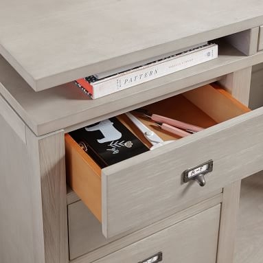 Customize-It Super Storage Pedestal Desk, Simply White - Image 1