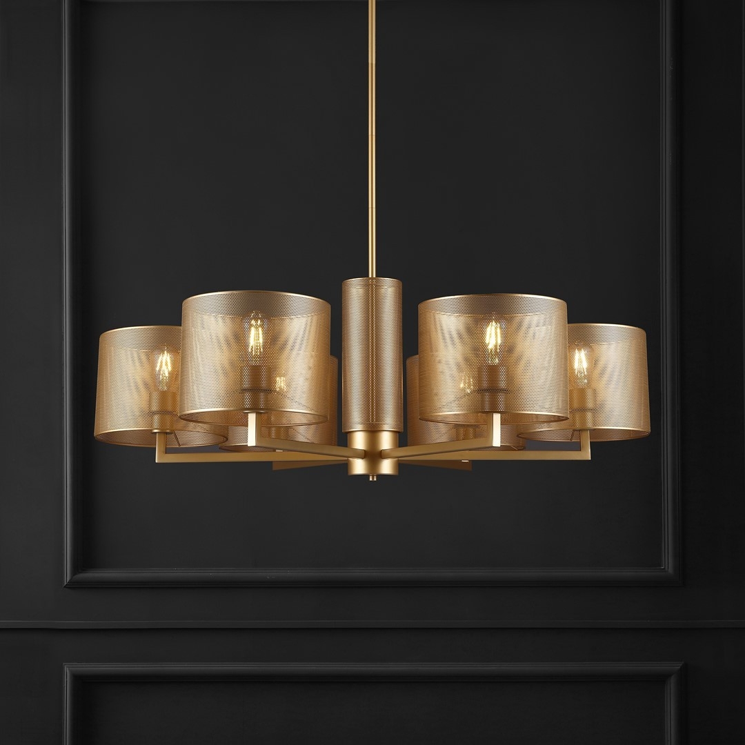 Safavieh Couture Zachaeus Metal 6 Light Chandel - Gold - Image 1