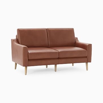 Nomad Slope Leather Sofa, Slate, Oak Wood - Image 1