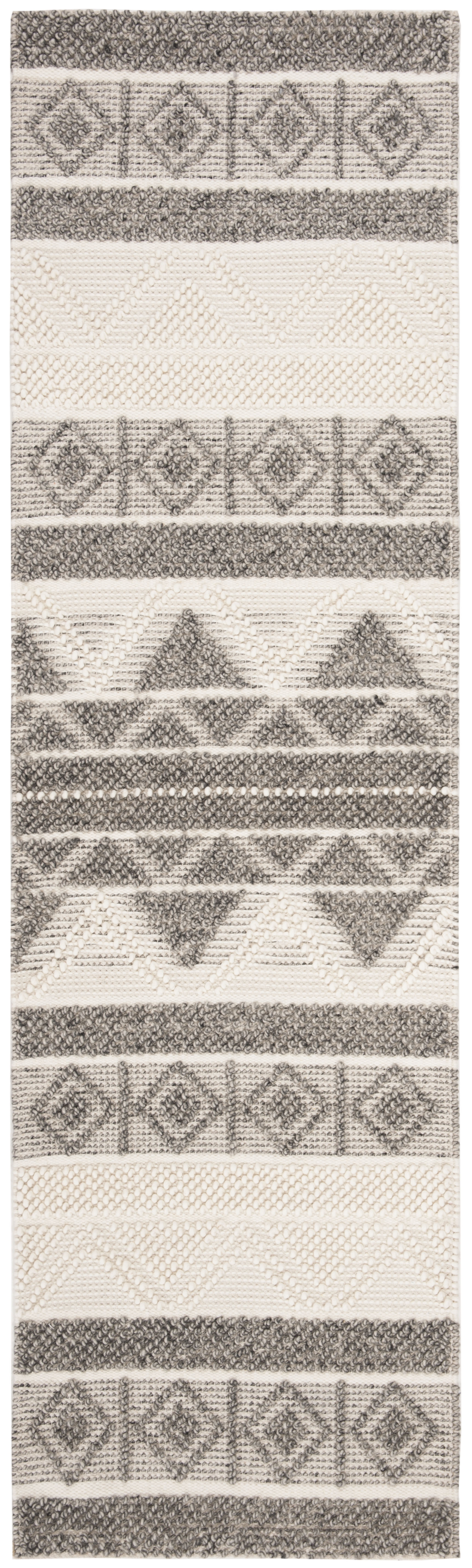 Arlo Home Hand Woven Area Rug, NAT104A, Ivory/Grey,  2' 3" X 8' - Image 0