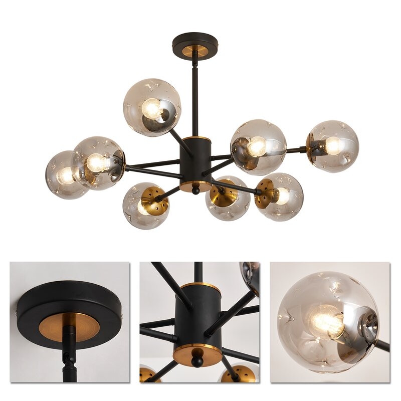 8-Light Glass Style Chandelier - Image 3