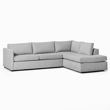 Harris Sectional Set 02: Right Arm Sleeper Sofa, Left Arm Terminal Chaise, Poly, Chenille Tweed, Frost Gray, - Image 3