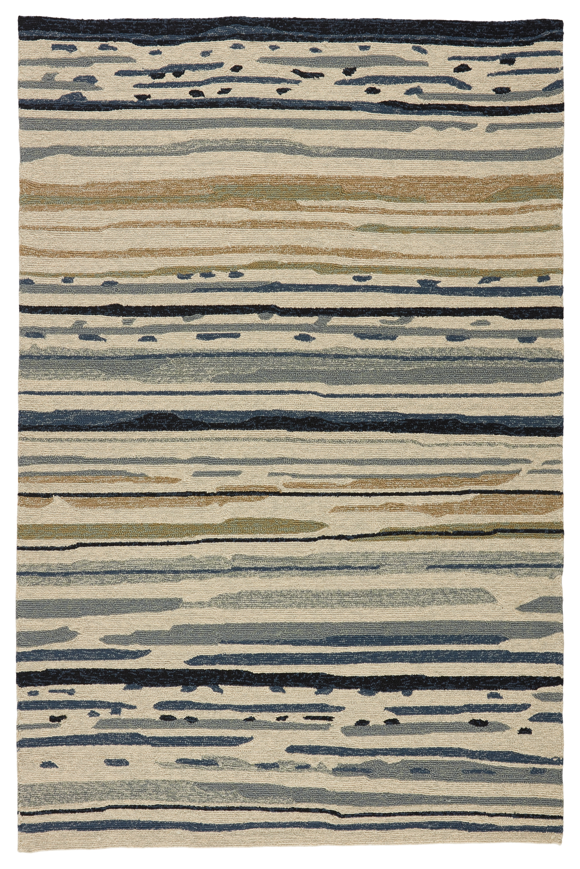 Lauren Wan by Sketchy Lines Indoor/ Outdoor Abstract Silver/ Blue Area Rug (9' X 12') - Image 0