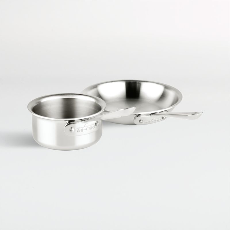 All-Clad ® D3 Stainless Steel Kitchen Helper Saucepan and Fry Pan Set - Image 3