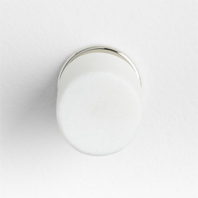 Modern Marble Chrome Silver Cabinet Knob - Image 0