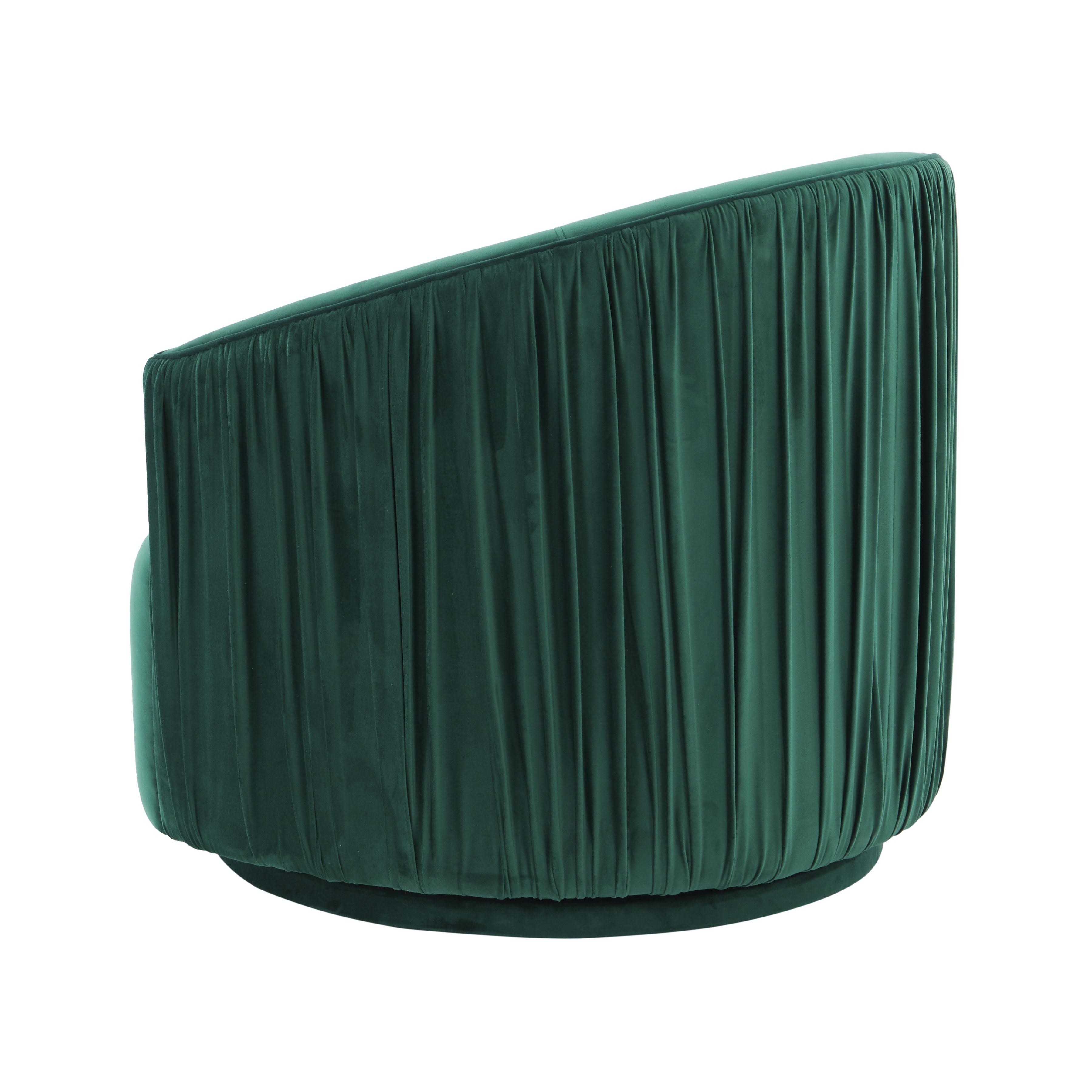 London Forest Green Pleated Swivel Chair - Image 2