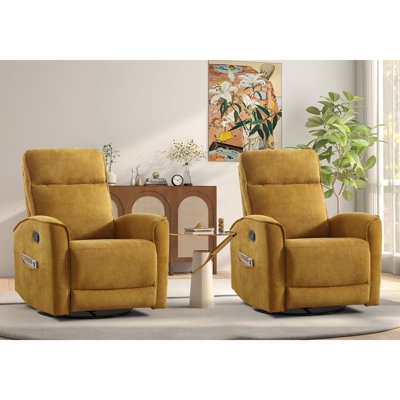 30.7'' Wide Modern And Soft Upholstered Manual Swivel And Rocker Manual Standard Recliner (Set Of 2) - Image 0