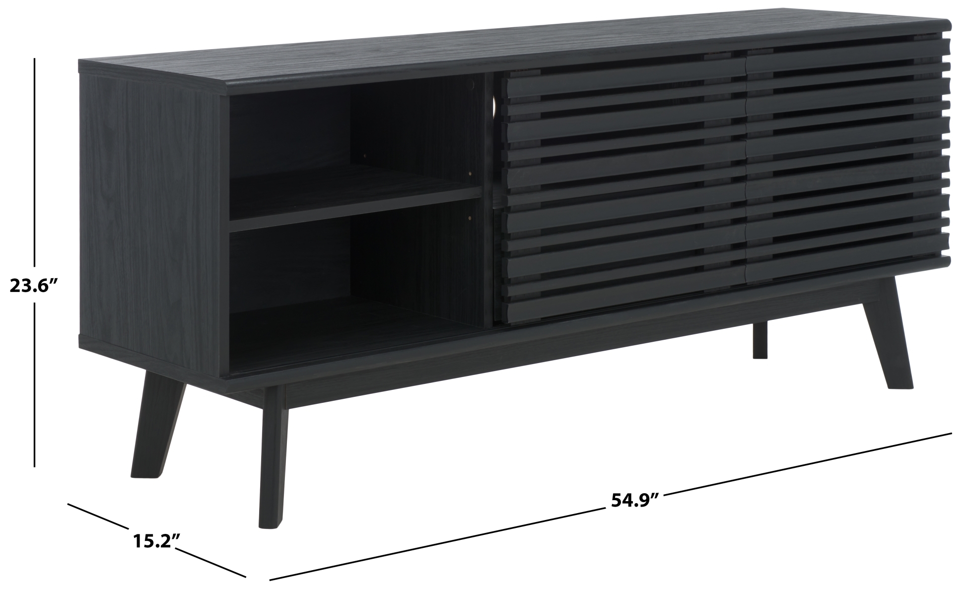 Esma Low Sideboard / Media Stand - Black - Safavieh - Image 9